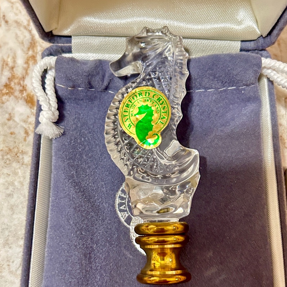 Waterford Crystal Seahorse Finial Made in Ireland.